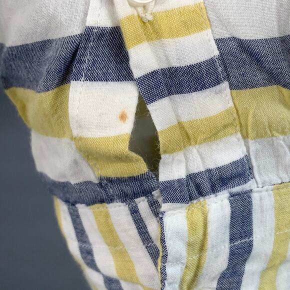 GITMAN BROS VINTAGE Size M White Grey Yellow Plaid One Pocket Long Sleeve Shirt - Picture 4 of 8